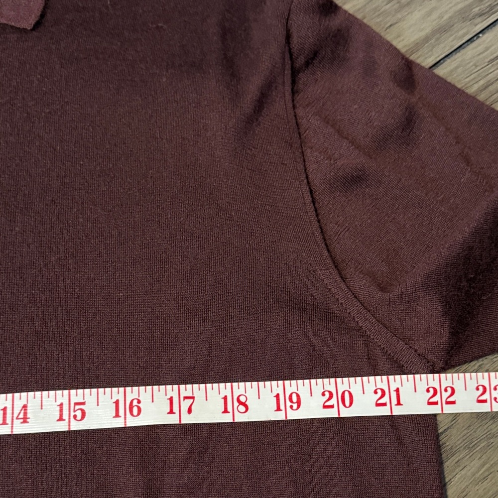 Loro Piana Chocolate Brown Cashmere Silk Long Sleeve Lightweight Polo Sweater - Picture 6 of 12